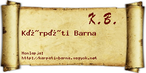 Kárpáti Barna névjegykártya