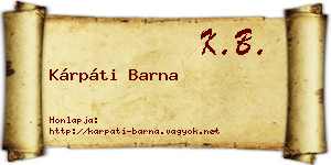Kárpáti Barna névjegykártya